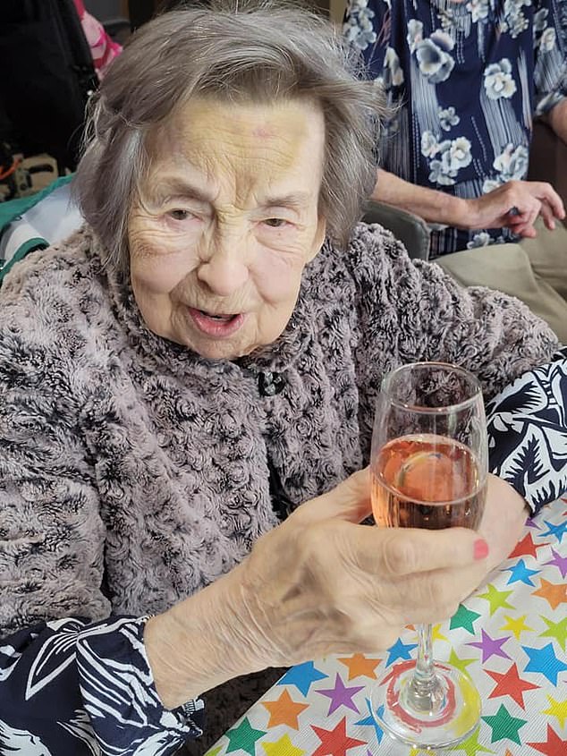 Former school cook Edna Walmsley was born on October 9, 1916, as the First World War raged across Europe, and recently celebrated her 107th birthday with a party and a glass of champagne