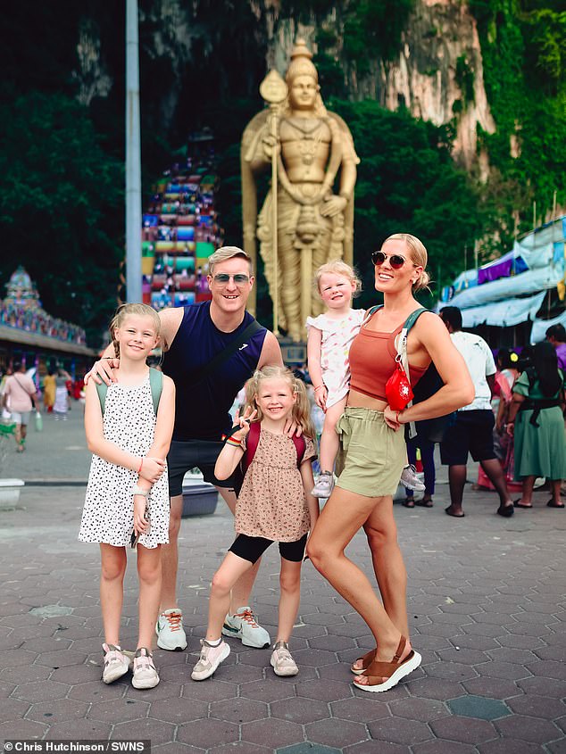 Chris and Tamira Hutchinson upped sticks with their children - (L-R) Olivia, 9, Scarlett, 7 and Bella, 3 - almost six months ago, and have since visited Thailand, China and Malaysia