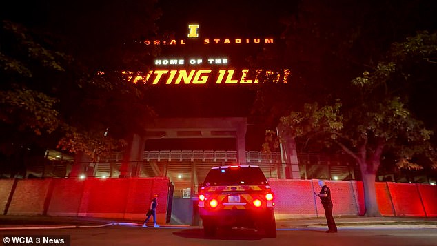 The University of Illinois Memorial Stadium caught fire on Tuesday, three days before a game