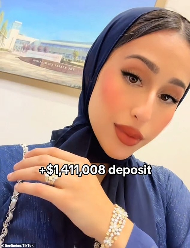 While flaunting sparkling diamonds, Linda revealed that she received a deposit of $1,411,008