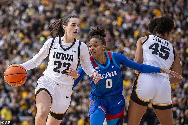 The Iowa Hawkeyes and DePaul Blue Demons set the NCAA record for most fans at a game.