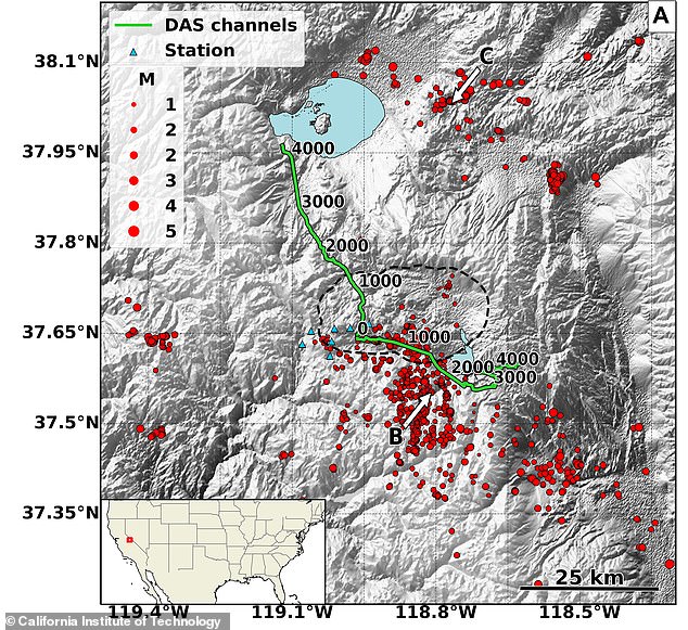 Scientists at the California Institute of Technology (Caltech) have identified more than 2,000 earthquakes that have rocked throughout the Long Valley Caldera in recent years.