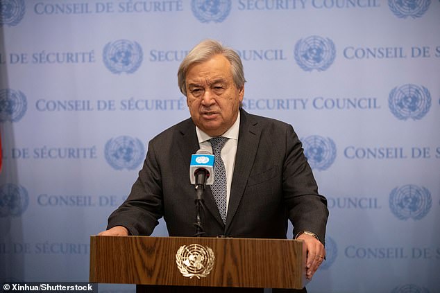 Mr Guterres sparked an angry backlash after saying that Hamas' atrocities on October 7 cannot justify the 