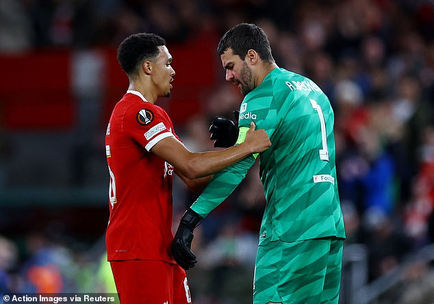 Alexander-Arnold was substituted after just over an hour on Thursday evening