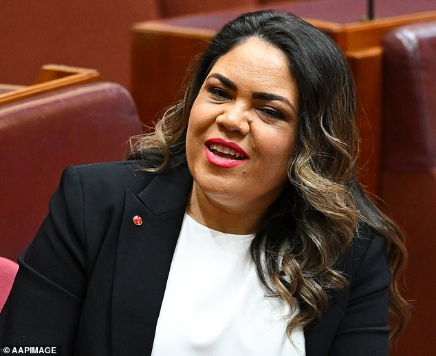 Coalition senator Jacinta Nampijinpa Price (pictured) was among those targeted by the anonymous statement which said 61 per cent of Australians who voted no had committed a 