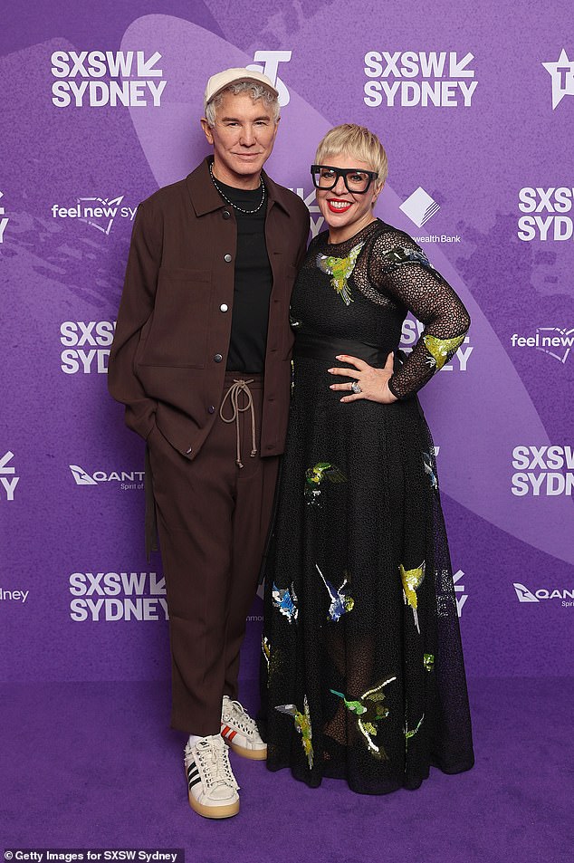 Baz Luhrmann was in great spirits as he promoted his brand new series on Saturday.  The Australian director had his wife Catherine Martin on his arm on the red carpet at Faraway Downs in Sydney.  Both in the picture