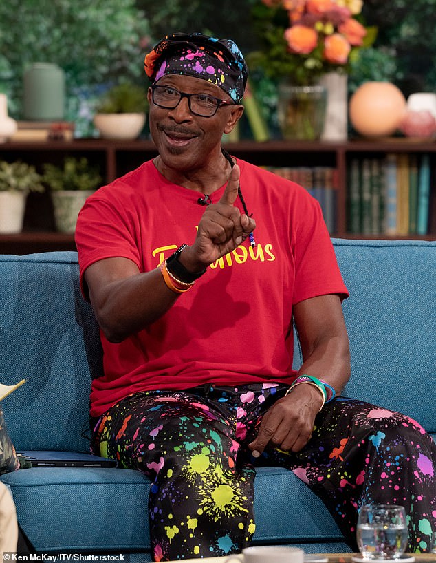 Young: Josie Gibson was shocked by Mr Motivator's real age as he appeared on This Morning on Tuesday