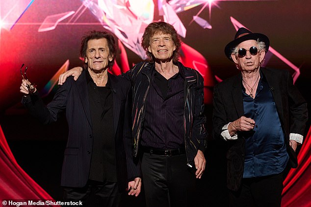 Trouble: Keith and Mick, once dubbed The Glimmer Twins, have suffered many rifts over the years, but Keith insisted love was never lost for the 'amazing frontman' (Ronnie Wood, Mick and Keith pictured last month)