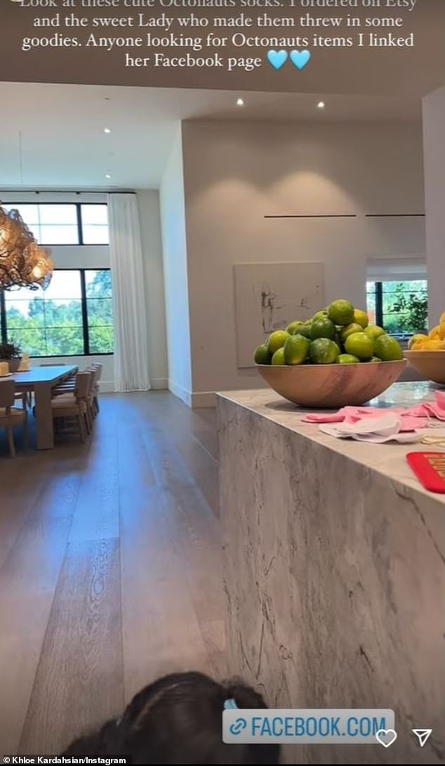 Impressive: It comes after Khloe previously gave fans a look inside her very luxurious kitchen