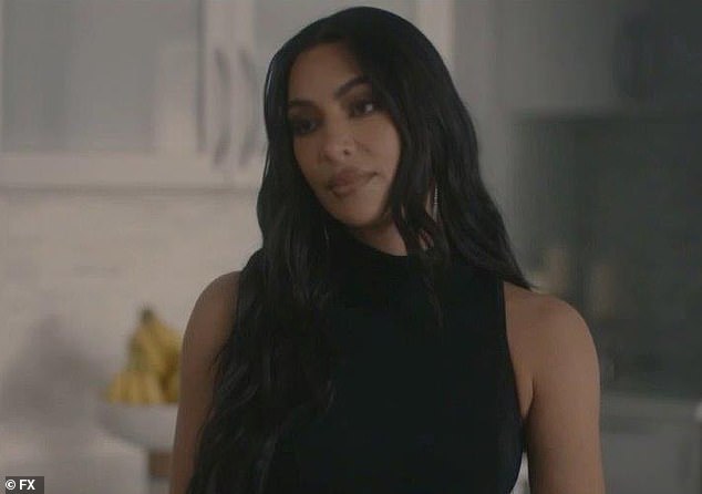 Horror show: Kim Kardashian showed off how to slice a cucumber while playing sassy publicist Siobhan Corbyn on Wednesday's episode of American Horror Story: Delicate