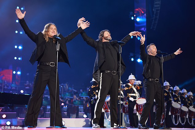 Take That performs during the Coronation Concert