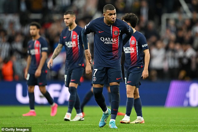 Kylian Mbappé was hit hard by L'Equipe's brutal ratings following PSG's 4-1 defeat to Newcastle