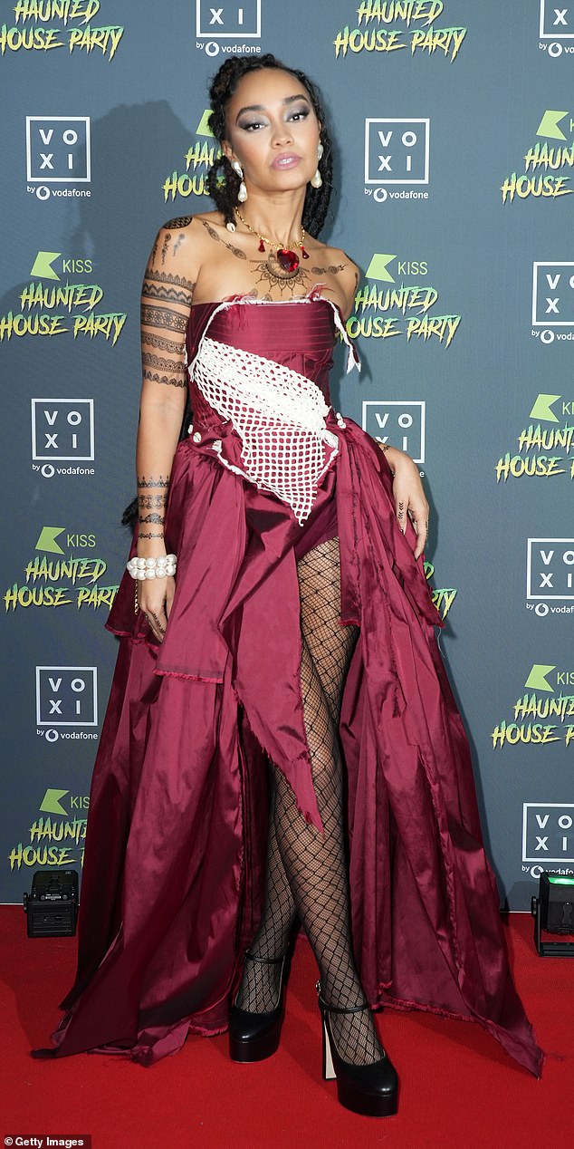 Wow: Leigh-Anne Pinnock turned heads as she channeled her inner pirate at KISS Haunted House Party at Liverpool's M&S Bank Arena on Saturday night