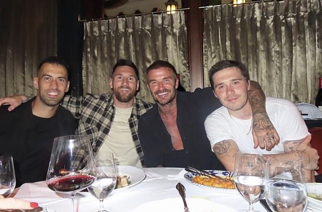 David Beckham, Lionel Messi and Sergio Busquets dined together to celebrate Miami's season