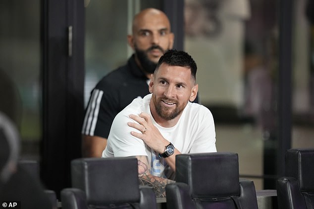 Lionel Messi watched Inter Miami again on Wednesday night - a day after his heroics for Argentina in their World Cup qualifying win against Peru