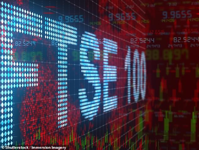 Losses: On a gloomy trading day, the blue chip index fell 1.3 percent, or 97.39 points, to 7,402.14