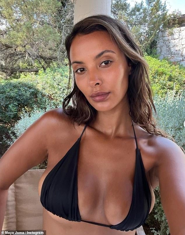 Romance: The TV presenter, 29, took to her stories on Saturday and shared a snap of the rapper, 30, greeting her after she returned from filming the Love Island Games in Fiji