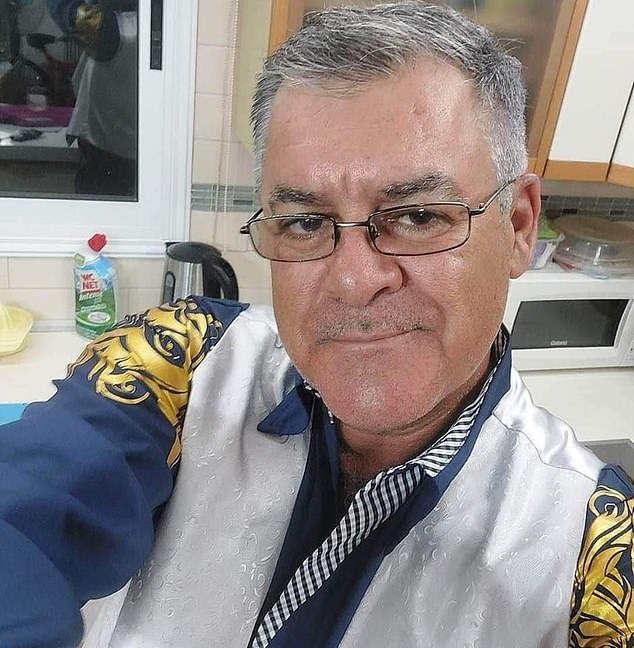 Aristotelis (pictured) has been doing 'glass dancing', a traditional Cypriot skill, since 1995, in which he balances several glasses in a tray on his head