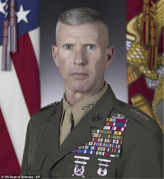 General Eric Smith, the Marine Corps' top general, has been hospitalized after he 'fell face first' while having a heart attack while jogging