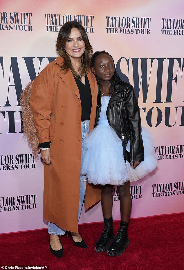 Cute: Mariska Hargitay proved she's the ultimate cool mum as she brought her daughter Amaya to Taylor Swift's The Eras Tour concert at The Grove on Wednesday night