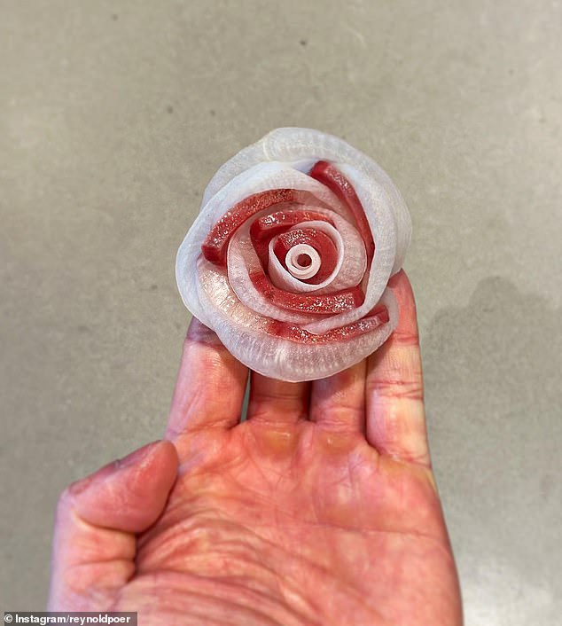 The MasterChef star shared a photo of a perfect edible rose on Instagram this weekend after making the dish for the first time the week before