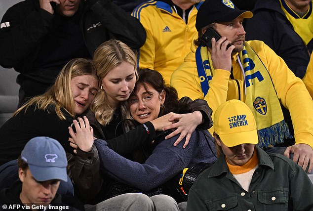 Terrified Belgian and Swedish supporters were locked up in the King Baudouin Stadium in Brussels on Monday after two fans were shot dead.  The match was stopped at halftime