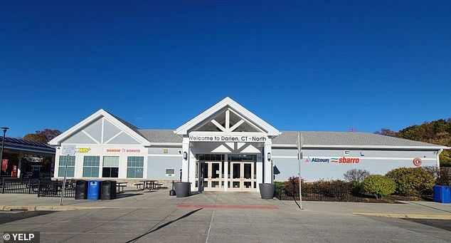 The outlet in question is located at a gas station on I-94, Darien, Connecticut