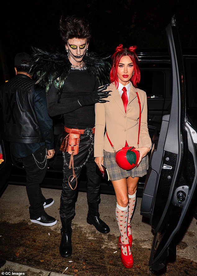 Couples Costumes: Megan Fox and Machine Gun Kelly Coordinated Halloween Looks Saturday Night While Attending a Party in Los Angeles