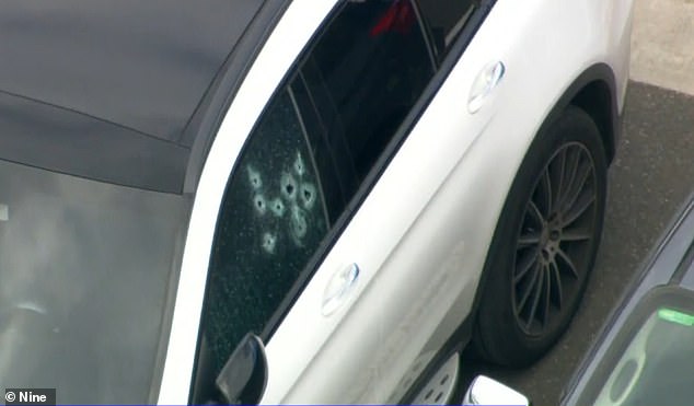 Mr Issa, 27, was shot dead in a bullet-riddled luxury Mercedes SUV (pictured) while another man, 28, survived despite being seriously injured