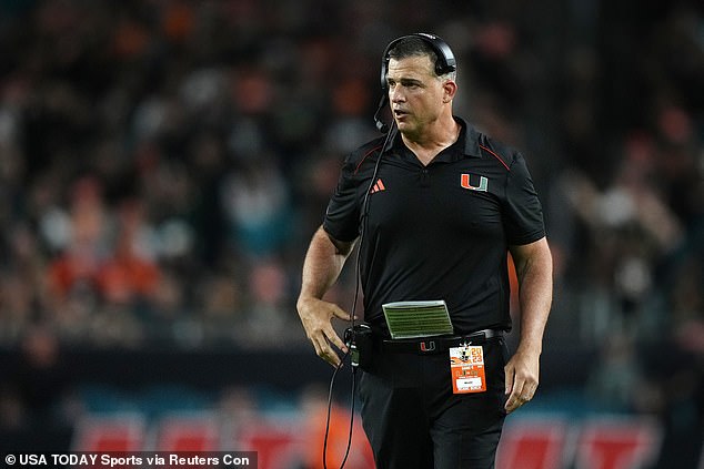 Hurricanes coach Mario Cristobal later admitted to reporters: 'We should have taken a knee'