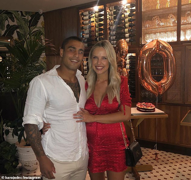 Elliott was arrested in February for being intimate with Kara Childerhouse (pictured right), the former partner of Michael Lichaa (left).