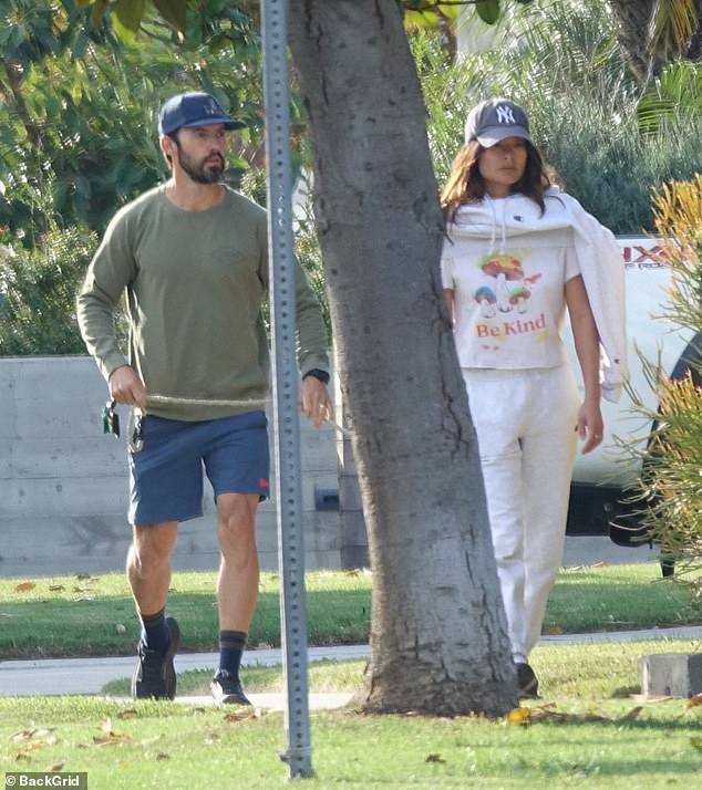 Husband and wife!  Milo Ventimiglia and his new wife Jarah Mariano were spotted walking in Los Angeles on Monday