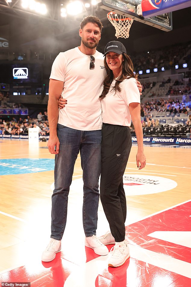 Megan Gale and her partner Shaun Hampson enjoyed a date night on Sunday.  The AFL footballer and model headed out to watch an NBL match between Melbourne United and the Illawarra Hawks at the John Cain Arena.  Both shown