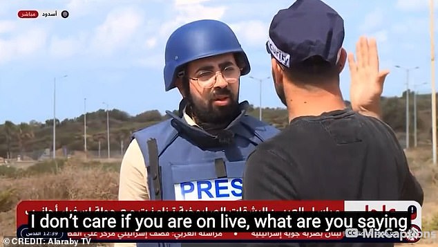 In the footage, the security officer says he doesn't mind the reporter broadcasting live while confronting him