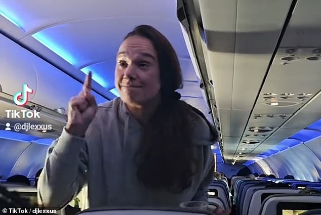 A female passenger who appeared to be drunk on a JetBlue flight argued with a flight attendant and accused her of not serving her drinks because she is white in the first of two TikTok videos