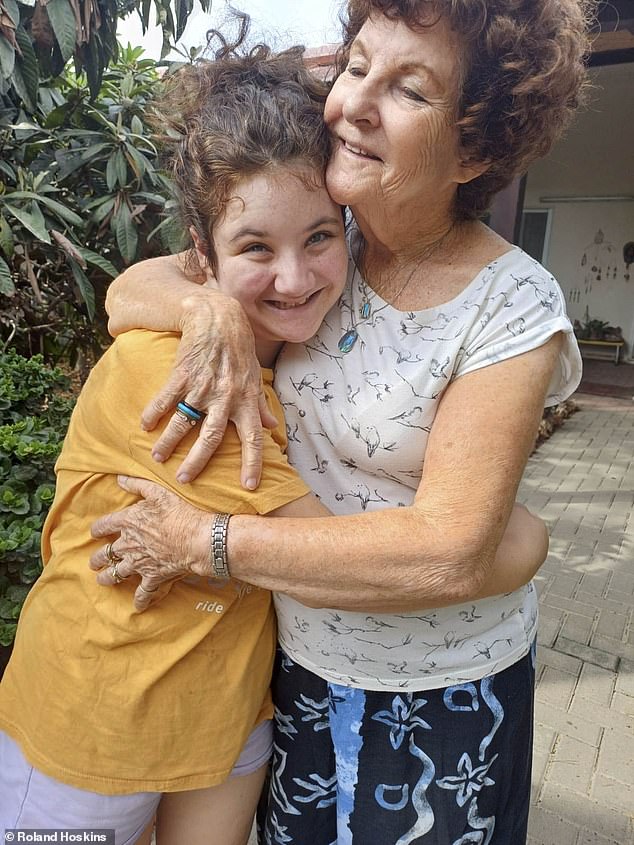 Carmela, right, was with her granddaughter, left, when Hamas struck Israel on Saturday