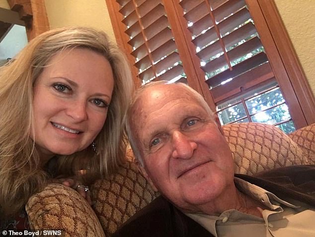 Theo Boyd, 51, of Dallas, Texas, 'never blamed' her father Joe, 78, (right) after he accidentally killed her mother by running her over with a tractor.