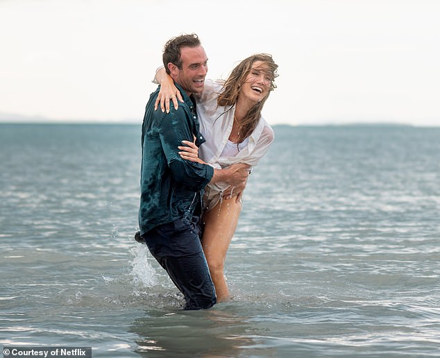 Flying high: Fiercely independent pilot Dana (Delta Goodrem, right) fights to keep her family business afloat when William (Joshua Sasse, left) is sent by the company to overhaul its finances