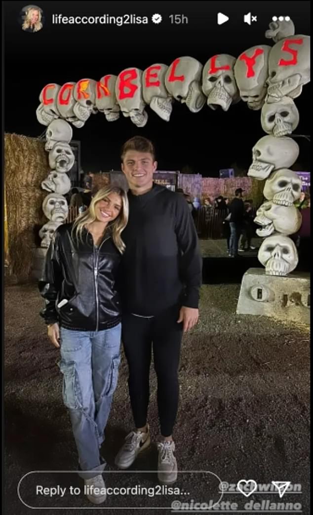 Zach Wilson and his girlfriend Nicolette Dellano at a Halloween festival in Utah on Saturday