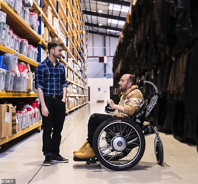 Film: Daniel Radcliffe has signed on as executive producer for a documentary about his former stunt double who was paralyzed after an accident on a Harry Potter film set (Daniel, left, pictured with stunt double David Holmes)