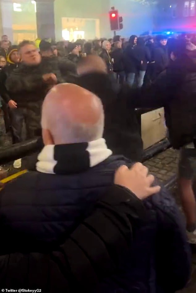 Newcastle and Borussia Dortmund fans clashed before their Champions League match