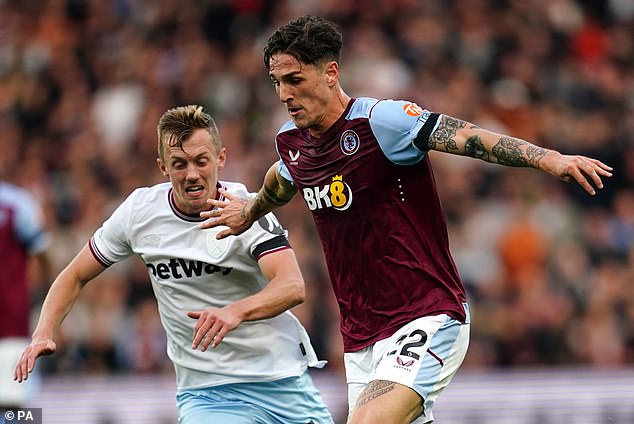 Nicolo Zaniolo (right) started for Aston Villa against West Ham on Sunday, despite an ongoing investigation into illegal gambling