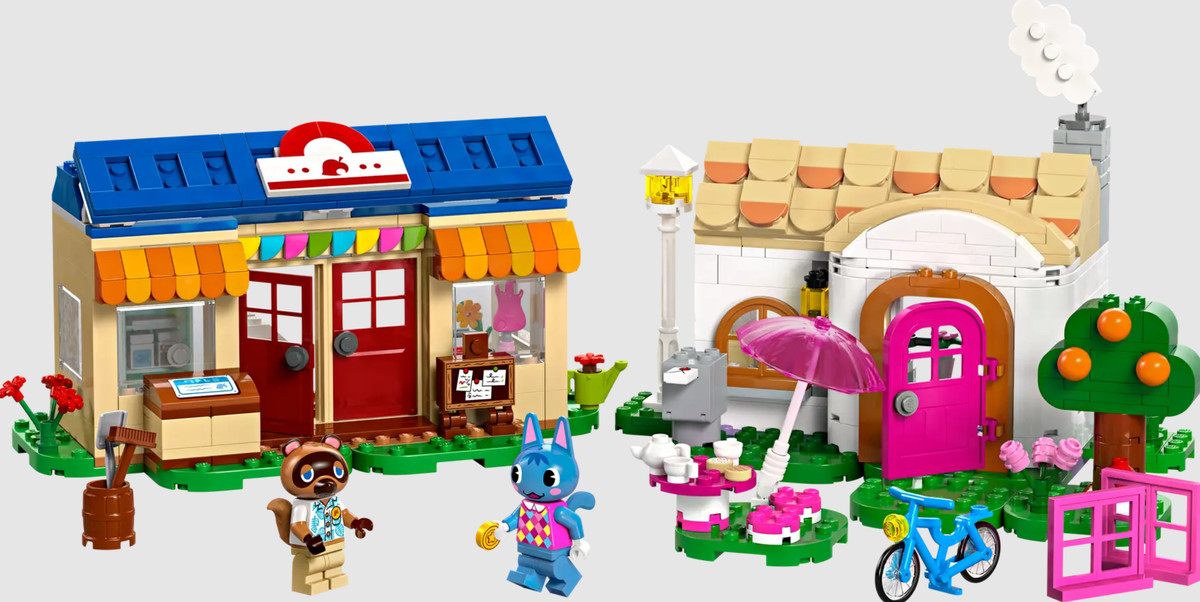 Nook's Cranny and Rosie's house recreated in Lego