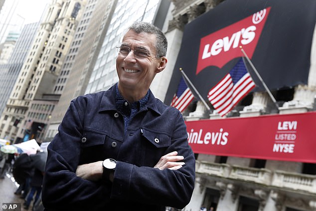 Levi's CEO Charles Bergh told CNBC's 'Managing Asia' last month that he wears his jeans in the shower and scrubs them with soap like you would your own legs.  But only 'if they get really rough, you know, if I've been sweating or something', the CEO explained