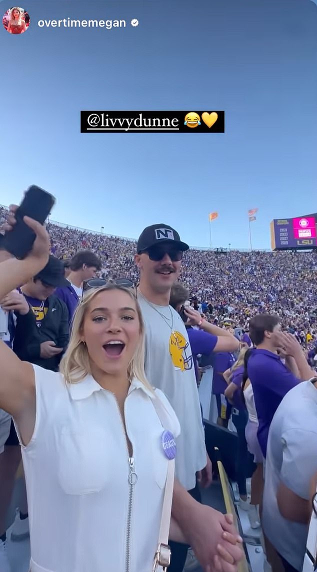 Olivia Dunne held hands with MLB boyfriend Paul Skenes as they watched LSU Tigers