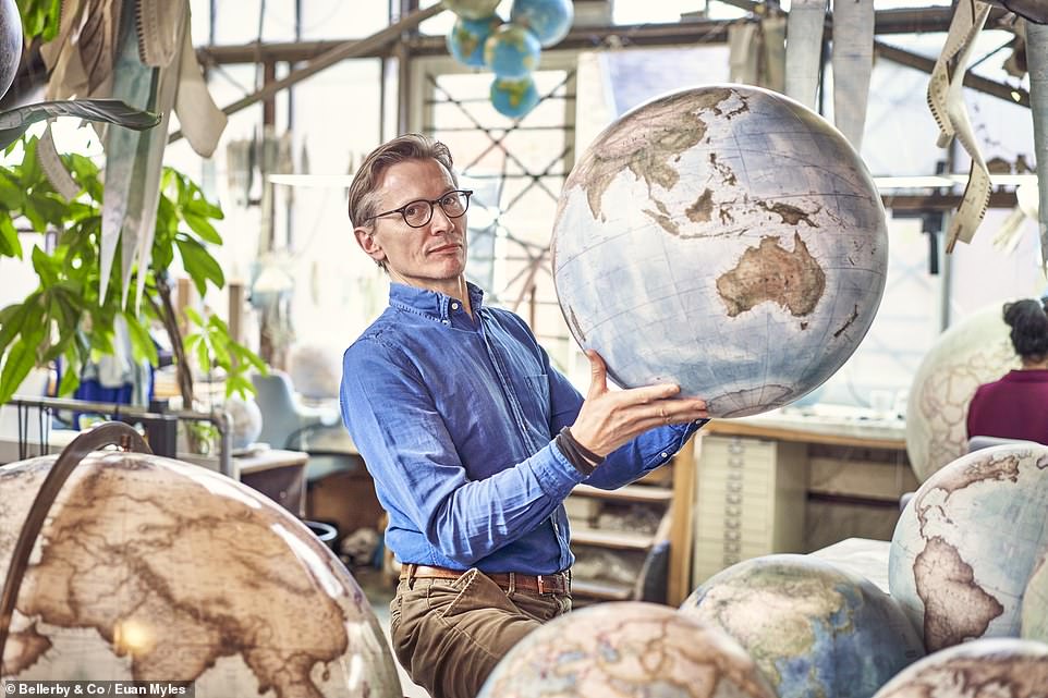 Peter Bellerby started his globe company in London in 2008 and currently employs 26 people