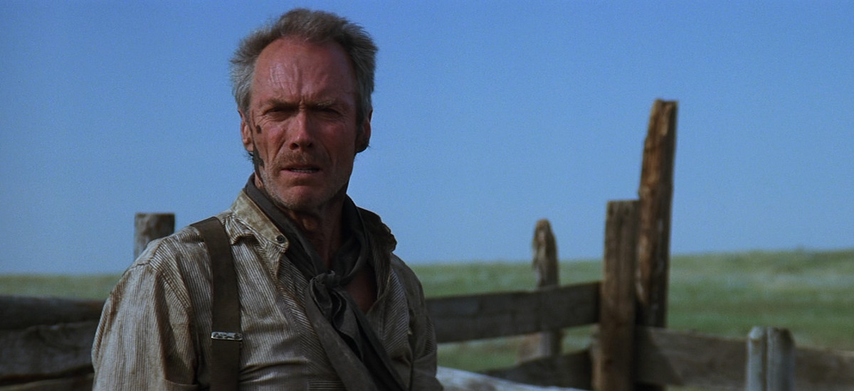 Clint Eastwood gets his face dirty, and he works on his Indonesian face, with the landscape and the green field behind him.