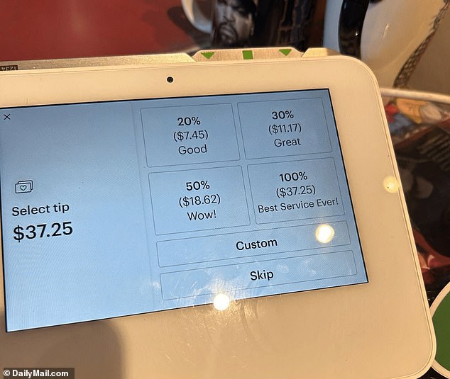 An options trader was outraged when a restaurant in Alaska offered him the option of leaving a 100 percent tip