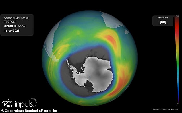 Theory: Scientists aren't sure why the ozone hole is so large this year, but some experts speculate it could be linked to an underwater volcanic eruption in Tonga in January 2022.