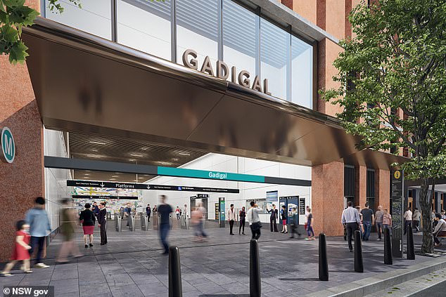 A new metro station to be built in Sydney has been officially named 'Gadigal Railway Station' by the NSW state government (photo)